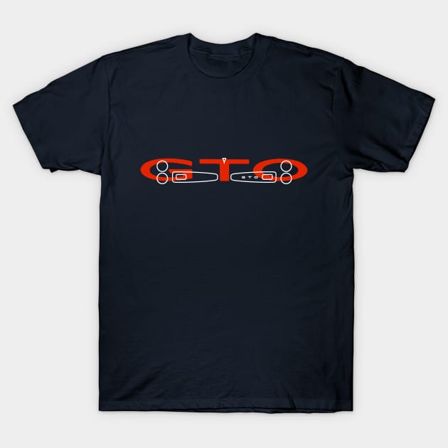 Pontiac GTO classic 1960s American muscle car grille and emblem T-Shirt by soitwouldseem